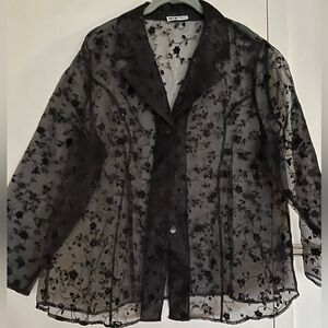 Taffeta Sheer Embellished Overlay /Blazer / Jacket holiday Party Wedding event